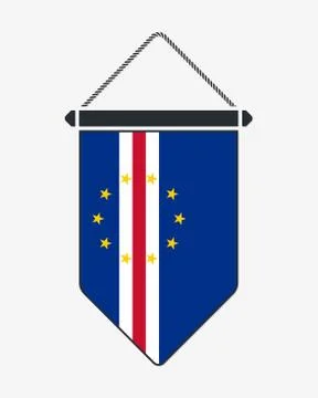 Flag of Cape Verde. Vector Sign and Icon. Vertical Pennant. Vector Isolated Stock Illustration