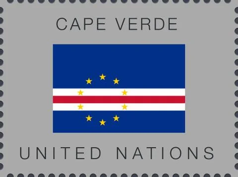 Flag of Cape Verde. Vector Sign and Icon. Postage Stamp Stock Illustration