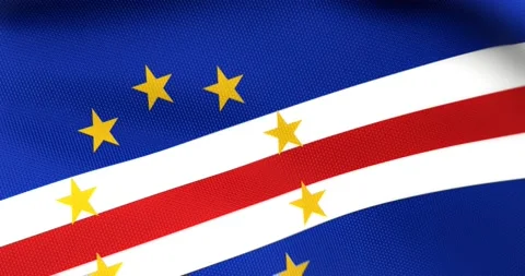Flag of Cape Verde Waving 3D Animation Close up, 4K UHD 60 FPS Stock Footage 160686420