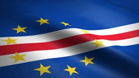 Flag of Cape Verde. Waving flag with highly detailed fabric texture seamless Stock-Footage 121956172