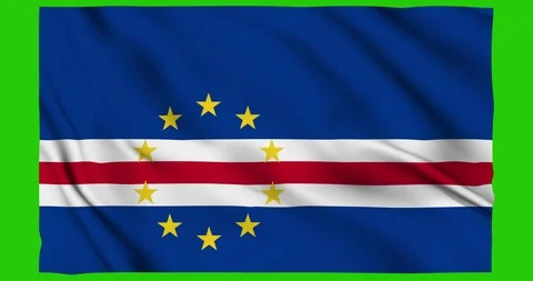 Flag of Cape verde waving on a samless loop over an easily removable background 스톡 동영상 98371090