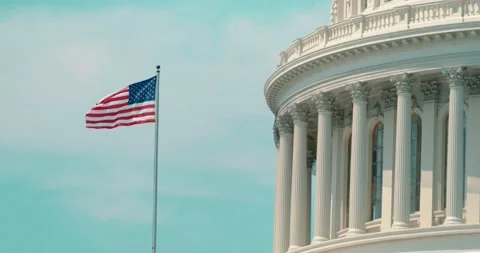 Flag at Capitol Stock Footage 193676863