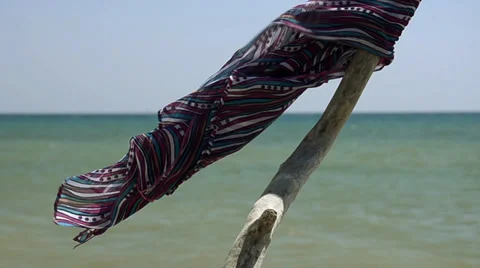 The flag of the castaway Stock Footage 34388057