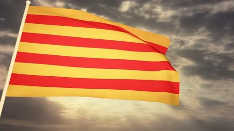 Flag Catalonia 04 Stock Footage 81701093