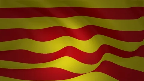 Flag Of Catalonia Background Animation Collection Stock Footage 90877445