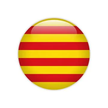 Flag Catalonia button Stock Illustration