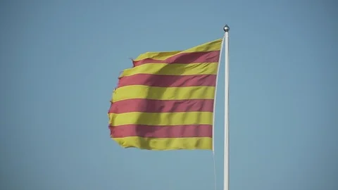 Flag of catalonia develops in the wind Stock Footage 113226622