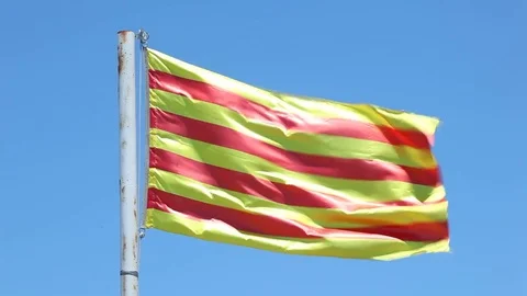 Flag of Catalonia, Spain Stock-Footage 76728827