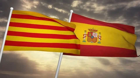 Flag Catalonia-Spin 04 Stock Footage 81774656