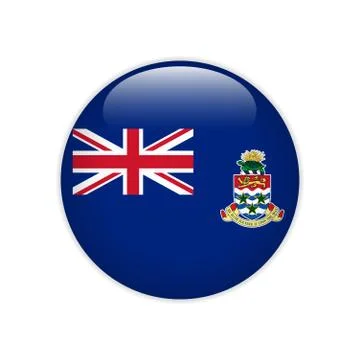 Flag of Cayman Islands button Stock Illustration