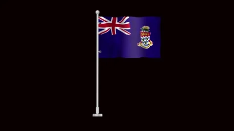 Flag of Cayman Islands waving Stock Footage 318784397