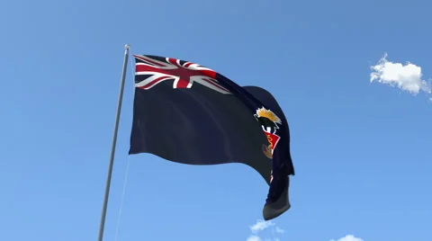 The flag of Cayman Islands Waving on the Wind. Stock-Footage 40604442