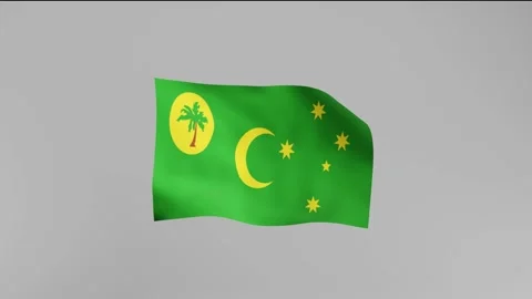 Flag of CC Cocos Keeling Islands Stock Footage 162025733