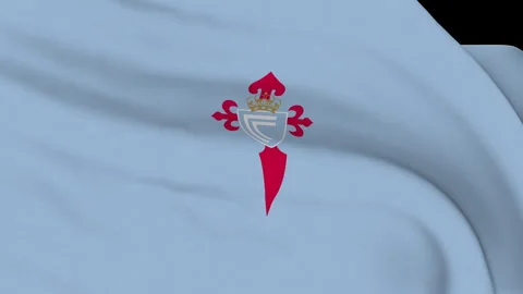 Flag with the Celta of Vigo team crest (Loop) Stock Footage 310746571
