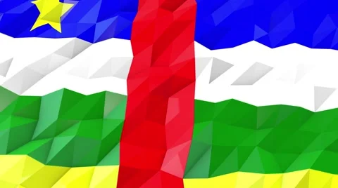 Flag of Central African Republic 3D Wallpaper Illustration Stock Footage 66418739