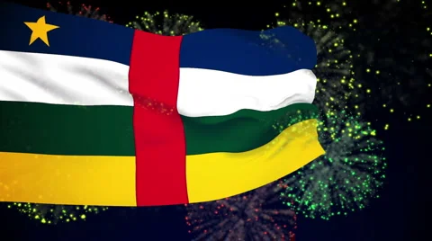 Flag of Central African Republic Stock Footage 1055735