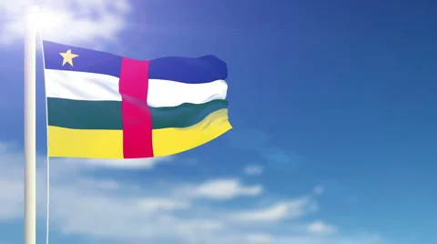 Flag of Central African Republic Stock Footage 1055741
