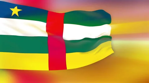 Flag of Central African Republic Stock Footage 1055749
