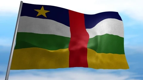Flag of Central African Republic Stock Footage 118611905