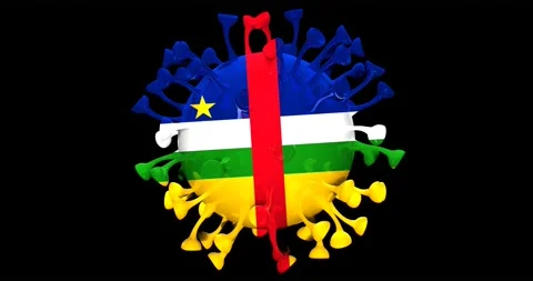 Flag of the Central African Republic on Seamless looping animation Corona Virus Stock Footage 167323855