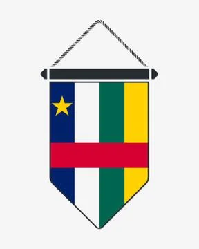 Flag of Central African Republic. Vector Sign and Icon. Vertical Pennant. Vec Stock Illustration