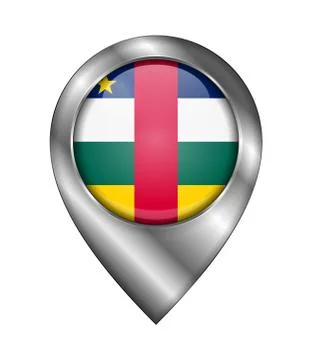 Flag of Central African Republic. Vector Sign and Icon. Location Symbol Shape Stock Illustration
