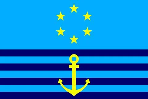 Flag of the Central Commission for Navigation on the Rhine Stock Illustration