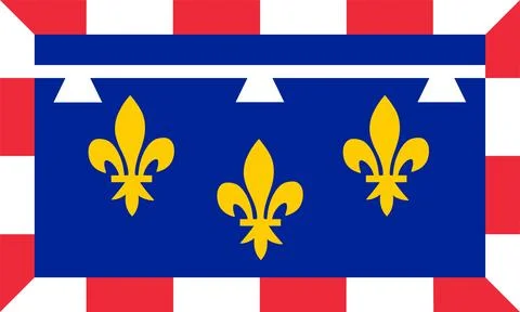 Flag of Centre Val de Loire vector illustration isolated. Ilustração Stock