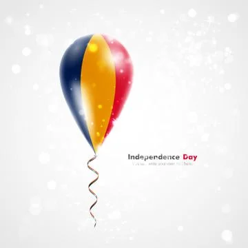 Flag of Chad on balloon Stock Illustration