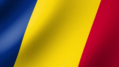 Flag of Chad Flutters in the Wind. Seamless Animation 3D Stockbeeldmateriaal 200981708