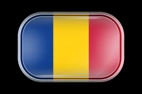 Flag of Chad. Matted Vector Icon. Vector Rectangular Shape Stock Illustration