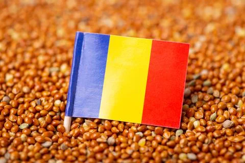 Flag of Chad on millet grain Stock Photos