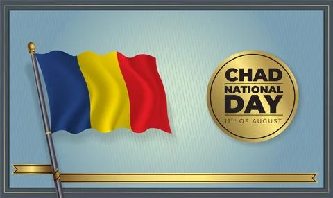 Flag Chad National Day Stock Illustration