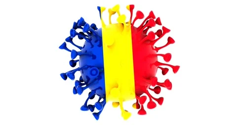 Flag of Chad on Seamless looping 3D animation of the covid-19 Corona Virus Stock Footage 166461562