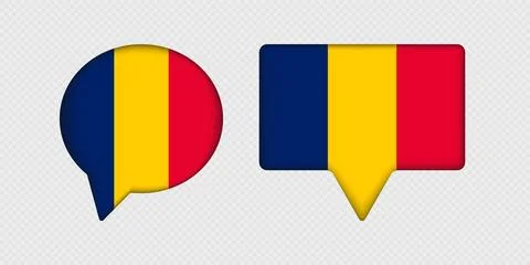 Flag of Chad in speech bubble. Illustrazione stock