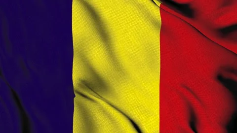 Flag of Chad with vertical blue yellow red stripes Stock Footage 314677870