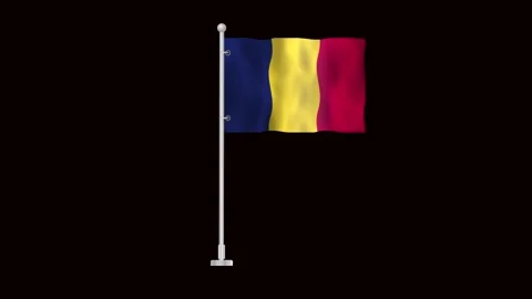 Flag of Chad waving Stock Footage 318784399