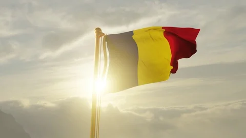 Flag of Chad Waving, Realistic Animation, 4K UHD 60 FPS Slow-Motion Stock Footage 129229070