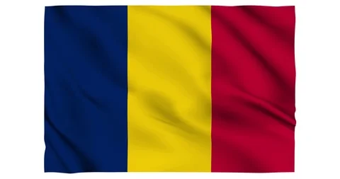 Flag of Chad waving on a samless loop over an easily removable background Stock Footage 98371113