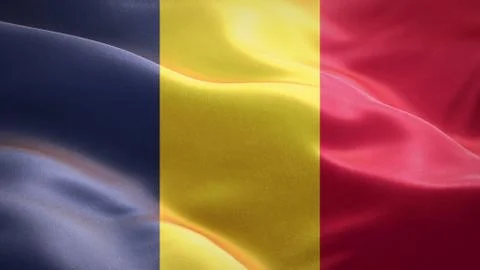 Flag of Chad waving in the wind. 3D Waving flag design. Stock Illustration