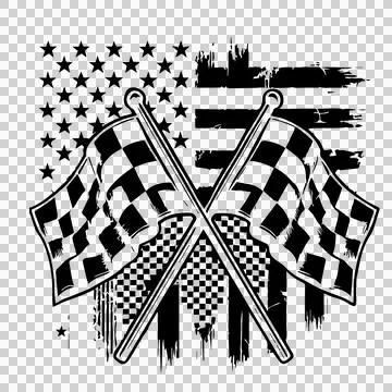 Flag Checkerboard Flags Over American Design crossed pattern Stock Illustration