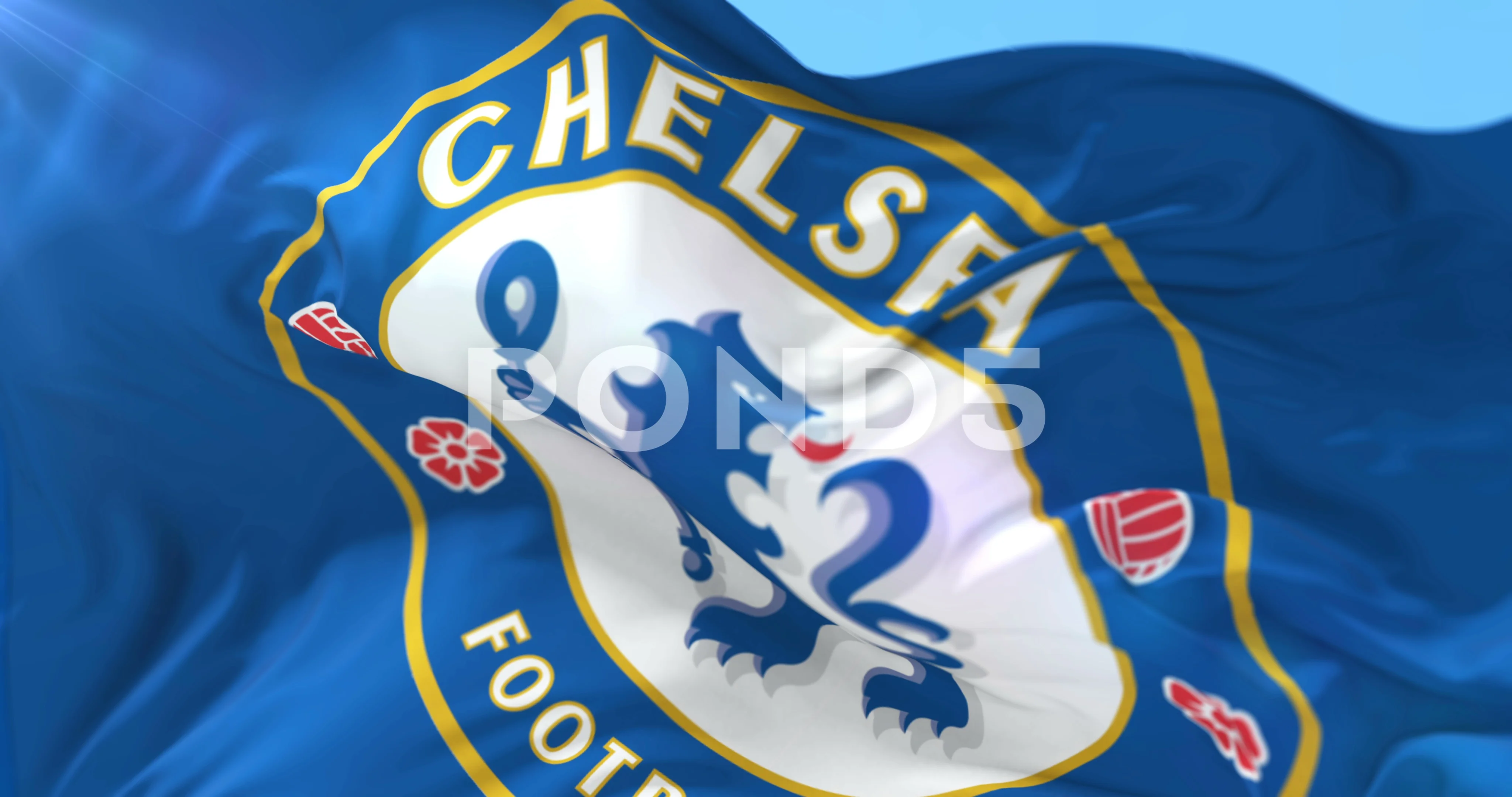 Flag of Chelsea Football Club waving at ... | Stock Video | Pond5