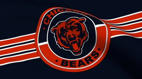 Flag with Chicago Bears Logo Loop Stock Footage 251634024