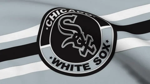 Flag with Chicago White Sox Logo Loop Stock Footage 252014221