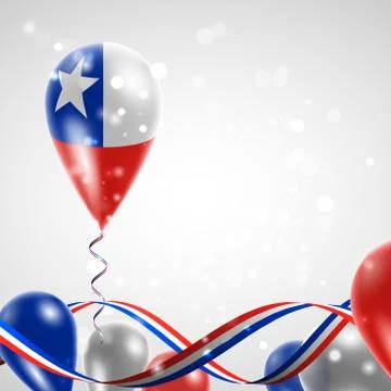 Flag of Chile on balloon Stock Illustration