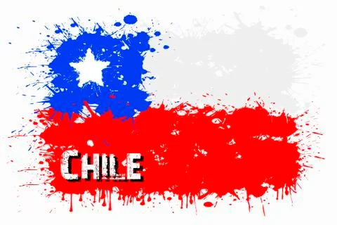 Flag of Chile from blots of paint Stock Illustration