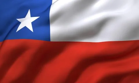 Flag of Chile blowing in the wind Stock Illustration