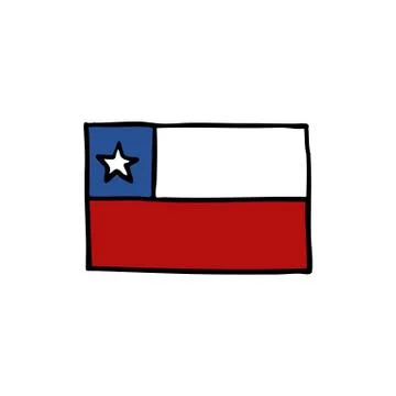 Flag of Chile doodle icon, vector illustration Stock Illustration