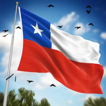 Flag of Chile Flag of Chile , This is a computer generated and 3d rendered... Stock Photos