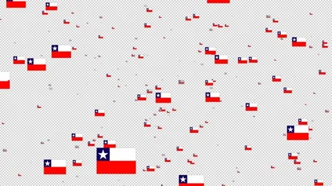 Flag Off Chile Flying in Motion Graphic with alpha Channel Background Stock Footage 137363682